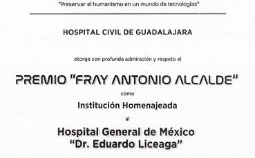 Premio 'Fray Antonio Alcalde'.