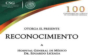 Reconocimiento al Hospital General de México.